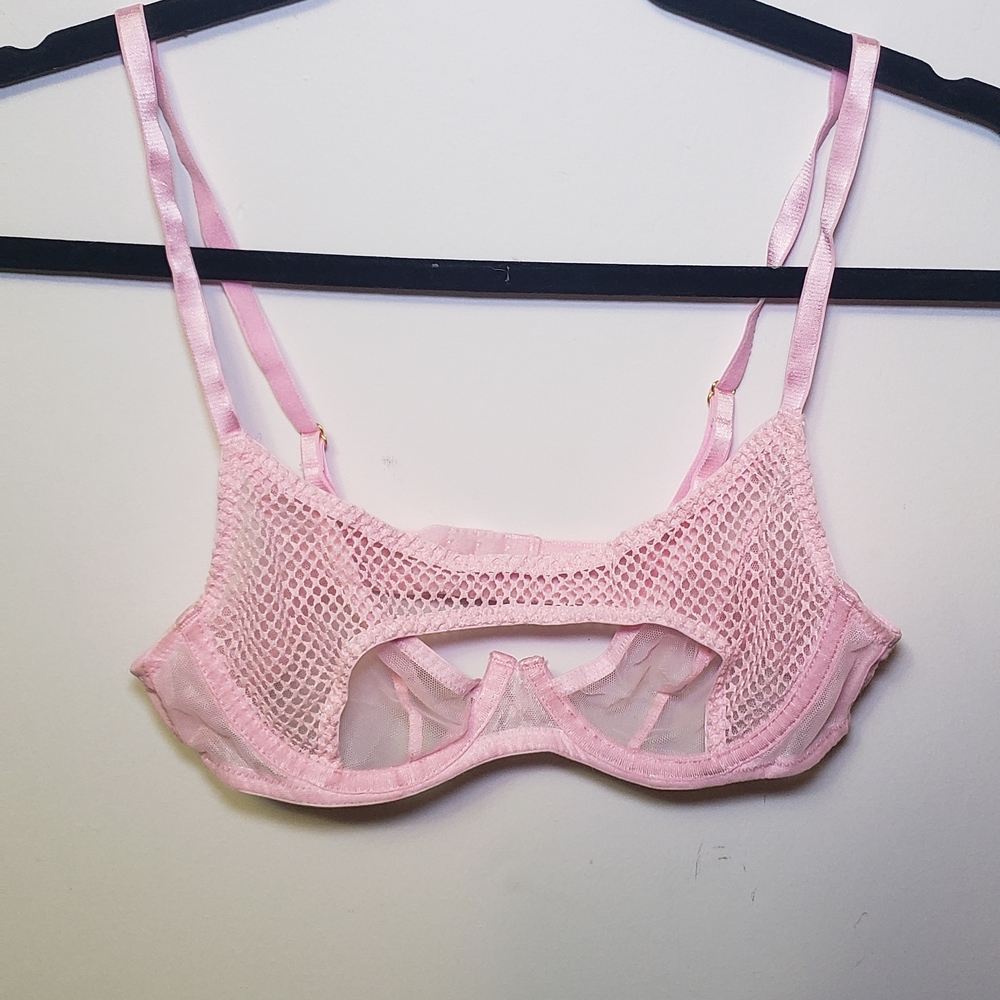 Sheer Pink Mesh Underwire Festival Dancer Bra